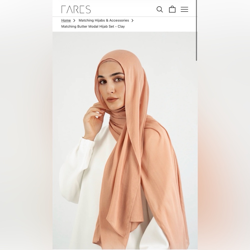 ShopFares Butter Modal Hijab Set – Clay - size 1 - unused